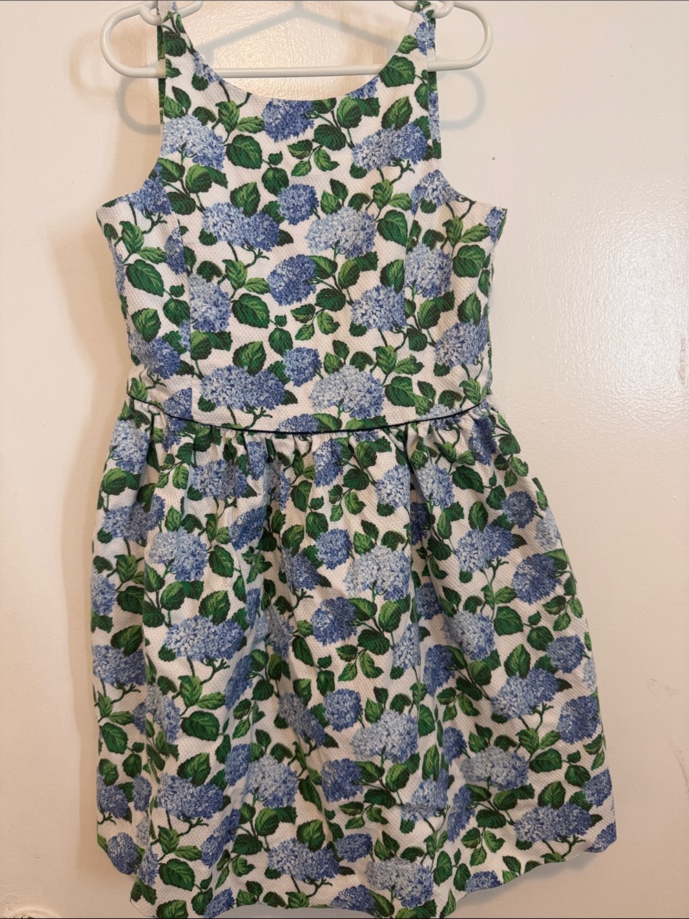 Polo by Ralph Lauren White Dress with Blue Floral Print